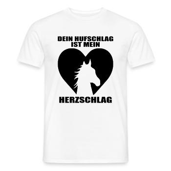 Pferde Herzschlag Reiten Hufe Hufeisen Herz Pony - Männer T-Shirt - Weiß - Vorne - AI Model Male 178 dark (178cm)