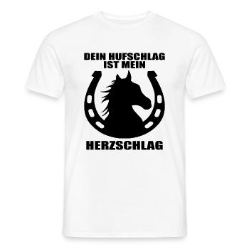 Pferde Herzschlag Reiten Hufe Hufeisen Herz Pony - Männer T-Shirt - Weiß - Vorne - AI Model Male 178 dark (178cm)