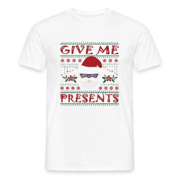 Joyeux Noël et Joyeux réveillon de Noël - T-shirt homme - blanc - Devant - AI Model Male 178 dark (178cm)
