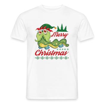 Joyeux Noël et Joyeux Réveillon de Noël - T-shirt homme - blanc - Devant - AI Model Male 178 dark (178cm)