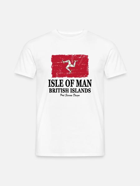 Flag of Isle of Man - Isle of Man Flagge - Männer T-Shirt - Weiß