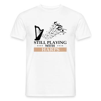 Harp design for harpist and harp player - Men's T-Shirt - white - Front - AI Model Male 178 dark (178cm)