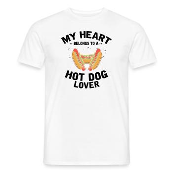 Mon cœur appartient au cadeau hot-dog lover - T-shirt homme - blanc - Devant - AI Model Male 178 dark (178cm)
