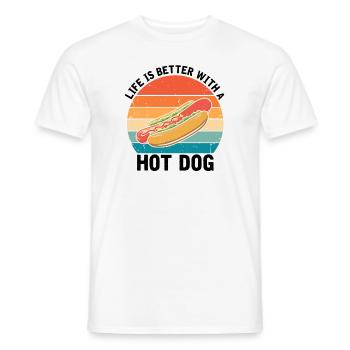La vie est meilleure avec Hot Dog Hotdog BBQ - T-shirt homme - blanc - Devant - AI Model Male 178 dark (178cm)