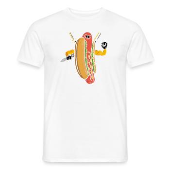 Ninja Fighter Hot Dog Love Hot Dog - Men's T-Shirt - white - Front - AI Model Male 178 dark (178cm)