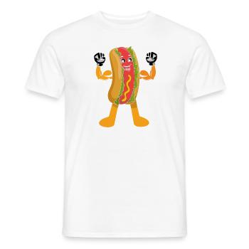 Hot Dog Bodybuilding Fitness Gym Gift - Men's T-Shirt - white - Front - AI Model Male 178 dark (178cm)