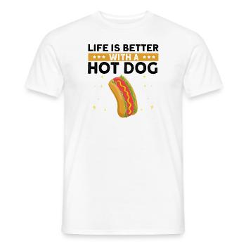 Hot dog adore la saucisse de pomme de terre hot-dog - T-shirt homme - blanc - Devant - AI Model Male 178 dark (178cm)