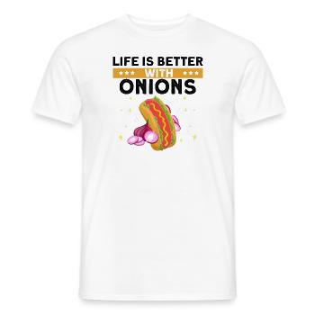 Hot Dog Love Hot Dog Potato Ketchup - Men's T-Shirt - white - Front - AI Model Male 178 dark (178cm)