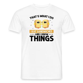 Sandwich Love and Scientist Cheese Food - Men's T-Shirt - white - Front - AI Model Male 178 dark (178cm)