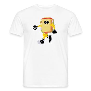 Fun Bread Sandwich Cardio Running Runners - Men's T-Shirt - white - Front - AI Model Male 178 dark (178cm)