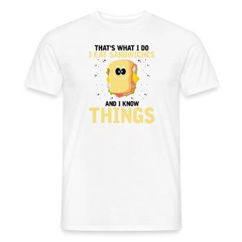 Sandwich Love and Scientist Cheese Food - Men's T-Shirt - white - Front - AI Model Male 178 dark (178cm)