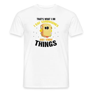 Sandwich Love and Scientist Cheese Food - Men's T-Shirt - white - Front - AI Model Male 178 dark (178cm)