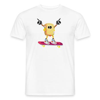 Sandwich Skateboarder Skateboard skateboarding skateboard - Men's T-Shirt - white - Front - AI Model Male 178 dark (178cm)
