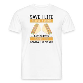 Food Makers Grill BBQ Sandwich Grill Master - Men's T-Shirt - white - Front - AI Model Male 178 dark (178cm)