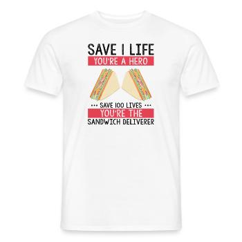 Food Makers Grill BBQ Sandwich Grill Maître - T-shirt homme - blanc - Devant - AI Model Male 178 dark (178cm)