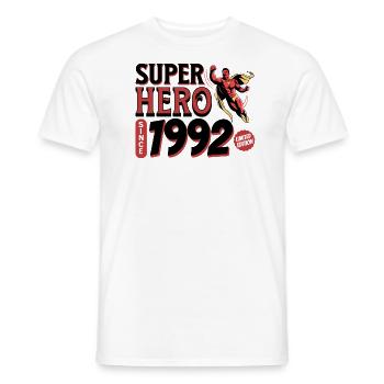 Super Heroes Since 1992 - Anniversary 30 years - Men's T-Shirt - white - Front - AI Model Male 178 dark (178cm)