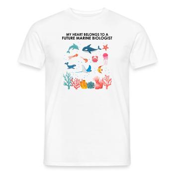 Le cœur appartient au biologiste marin Biologie marine mer - T-shirt homme - blanc - Devant - AI Model Male 178 dark (178cm)