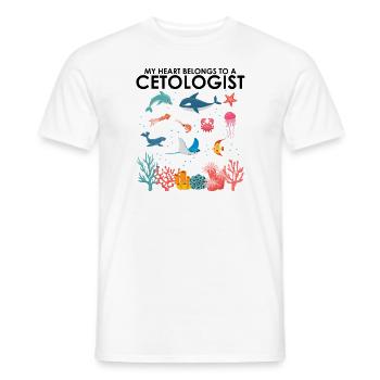 Herz gehört Cetologe Cetologist Meeresbiologe - Männer T-Shirt - Weiß - Vorne - AI Model Male 178 dark (178cm)