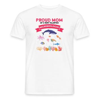 Fière Maman Microbiologie Biologie Biologiste Mer - T-shirt homme - blanc - Devant - AI Model Male 178 dark (178cm)
