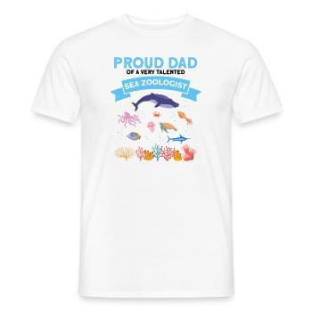 Fier papa Zooologiste de l’océan Zooologie Mer - T-shirt homme - blanc - Devant - AI Model Male 178 dark (178cm)