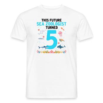 Zooologist Marine Biologist Birthday Party 5 Years - Men's T-Shirt - white - Front - AI Model Male 178 dark (178cm)