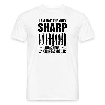 Knife Collector Designs Messerfan Knife Maker - Men's T-Shirt - white - Front - AI Model Male 178 dark (178cm)