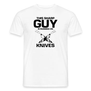 Knife Collector Designs Messerfan Knife Maker - Men's T-Shirt - white - Front - AI Model Male 178 dark (178cm)