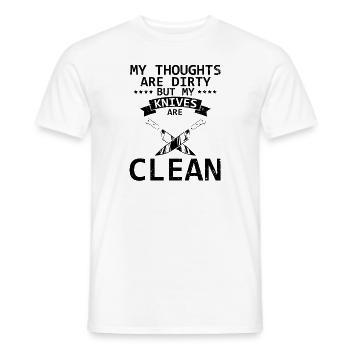 Dirty Thoughts Clean Knife Collecteur de couteaux - T-shirt homme - blanc - Devant - AI Model Male 178 dark (178cm)