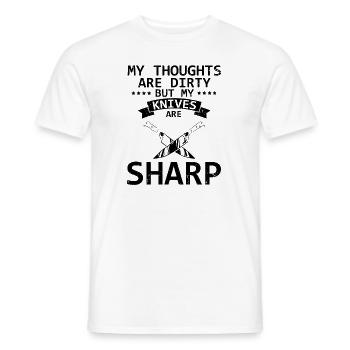 Schmutzige Gedanken Sauber Messer Messersammler - Männer T-Shirt - Weiß - Vorne - AI Model Male 178 dark (178cm)