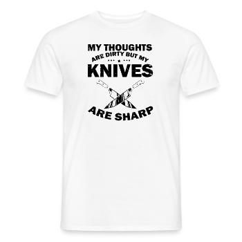Dirty Thoughts Clean Knife Collecteur de couteaux - T-shirt homme - blanc - Devant - AI Model Male 178 dark (178cm)