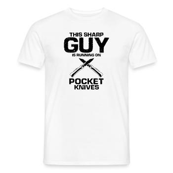 Knife Collector Designs Messerfan Knife Maker - Men's T-Shirt - white - Front - AI Model Male 178 dark (178cm)