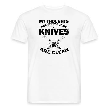 Dirty Thoughts Clean Knife Collecteur de couteaux - T-shirt homme - blanc - Devant - AI Model Male 178 dark (178cm)
