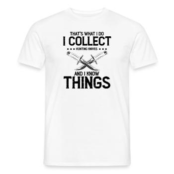 White Things and Collect Hunting Knife Knife Collector - Men's T-Shirt - white - Front - AI Model Male 178 dark (178cm)