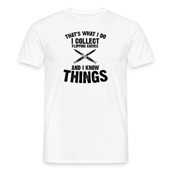White Things and Collect Hunting Knife Knife Collector - Men's T-Shirt - white - Front - AI Model Male 178 dark (178cm)