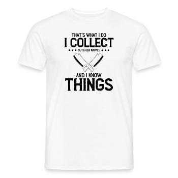 Objets blancs et collecteur de couteaux de cuisine - T-shirt homme - blanc - Devant - AI Model Male 178 dark (178cm)