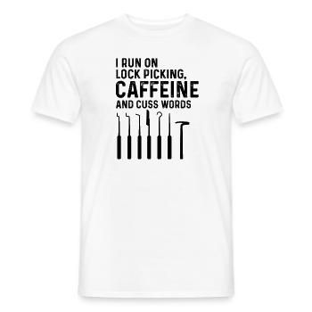 Verrouiller la cueillette du café et la conception des jurons - T-shirt homme - blanc - Devant - AI Model Male 178 dark (178cm)