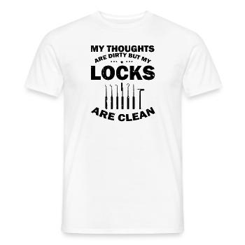 Schmutzige Gesanken Sauberes Schloss Design - Männer T-Shirt - Weiß - Vorne - AI Model Male 178 dark (178cm)