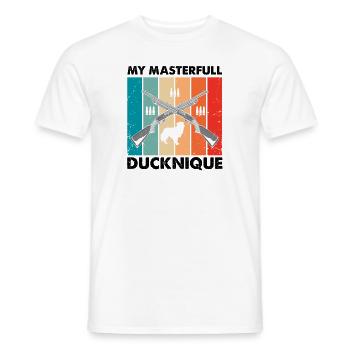 Funny Duck Hunting Design Hunters Hunting Ducks Design - Men's T-Shirt - white - Front - AI Model Male 178 dark (178cm)