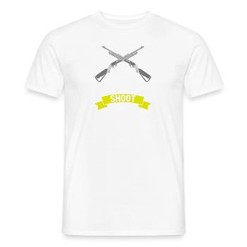 Funny Duck Hunting Design Hunter Hunting Duck Design - Men's T-Shirt - white - Front - AI Model Male 178 dark (178cm)