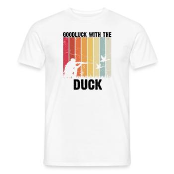 Chasse au canard Chasse au canard Chasseur de canard Chasseur de canard Conception - T-shirt homme - blanc - Devant - AI Model Male 178 dark (178cm)