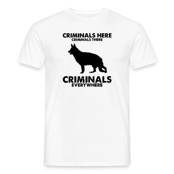 Design German Shepherd Police Design - Men's T-Shirt - white - Front - AI Model Male 178 dark (178cm)