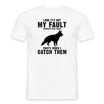 Design German Shepherd Police Design - Men's T-Shirt - white - Front - AI Model Male 178 dark (178cm)