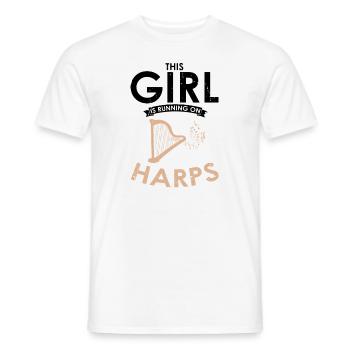 Harp design for harpist and harp player - Men's T-Shirt - white - Front - AI Model Male 178 dark (178cm)