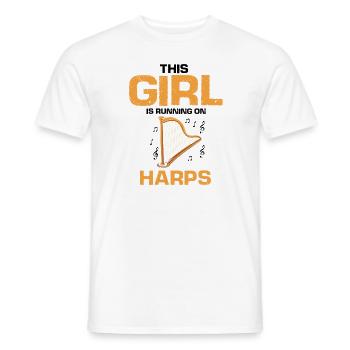 Conceptions de joueurs de harpe pour les conceptions de joueurs de harpe - T-shirt homme - blanc - Devant - AI Model Male 178 dark (178cm)