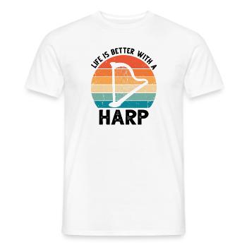 Conceptions de harpiste pour conceptions de harpiste - T-shirt homme - blanc - Devant - AI Model Male 178 dark (178cm)