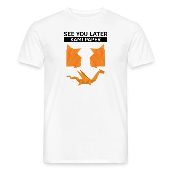 Conception d'origami Kirigami coloré - T-shirt homme - blanc - Devant - AI Model Male 178 dark (178cm)