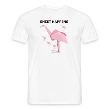Japanese origami design and kirigami origami - Men's T-Shirt - white - Front - AI Model Male 178 dark (178cm)