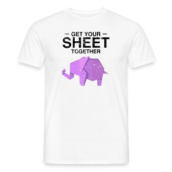 Japanese Origami Design and Kirigami Origami - Men's T-Shirt - white - Front - AI Model Male 178 dark (178cm)