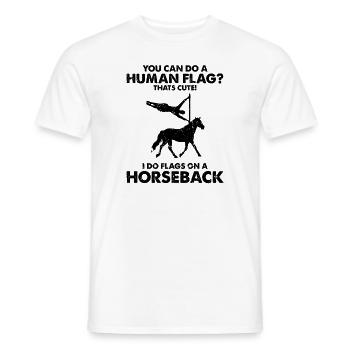Conception acrobatique de voûte et cheval équestre - T-shirt homme - blanc - Devant - AI Model Male 178 dark (178cm)