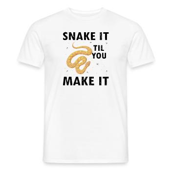 King python design for snake lovers - Men's T-Shirt - white - Front - AI Model Male 178 dark (178cm)
